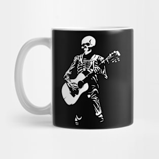 skeleton plays the guitar Mug